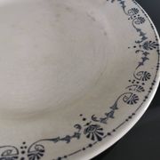 Old "Etruscan" flat plates in opaque porcelain from Gien Terre de Fer