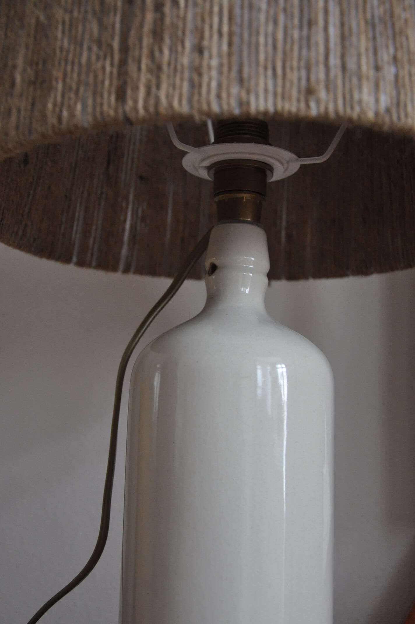 Vintage stoneware bottle lamp