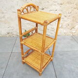 Rattan and bamboo bedside table