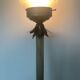 Large Art Deco column lamp metal Onyx frost glass