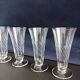 Lot de 4 flûtes à champagne en verre gravé