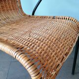 Rattan armchair, metal structure, Germany, 70s