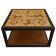 Low Table in Glazed Ceramic and Black Metal, Decorated with Stylised Birds