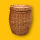 Large vintage wicker basket with lid – circa 1960