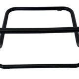 Vintage Black Leather & black frame Italian Modern Barstool