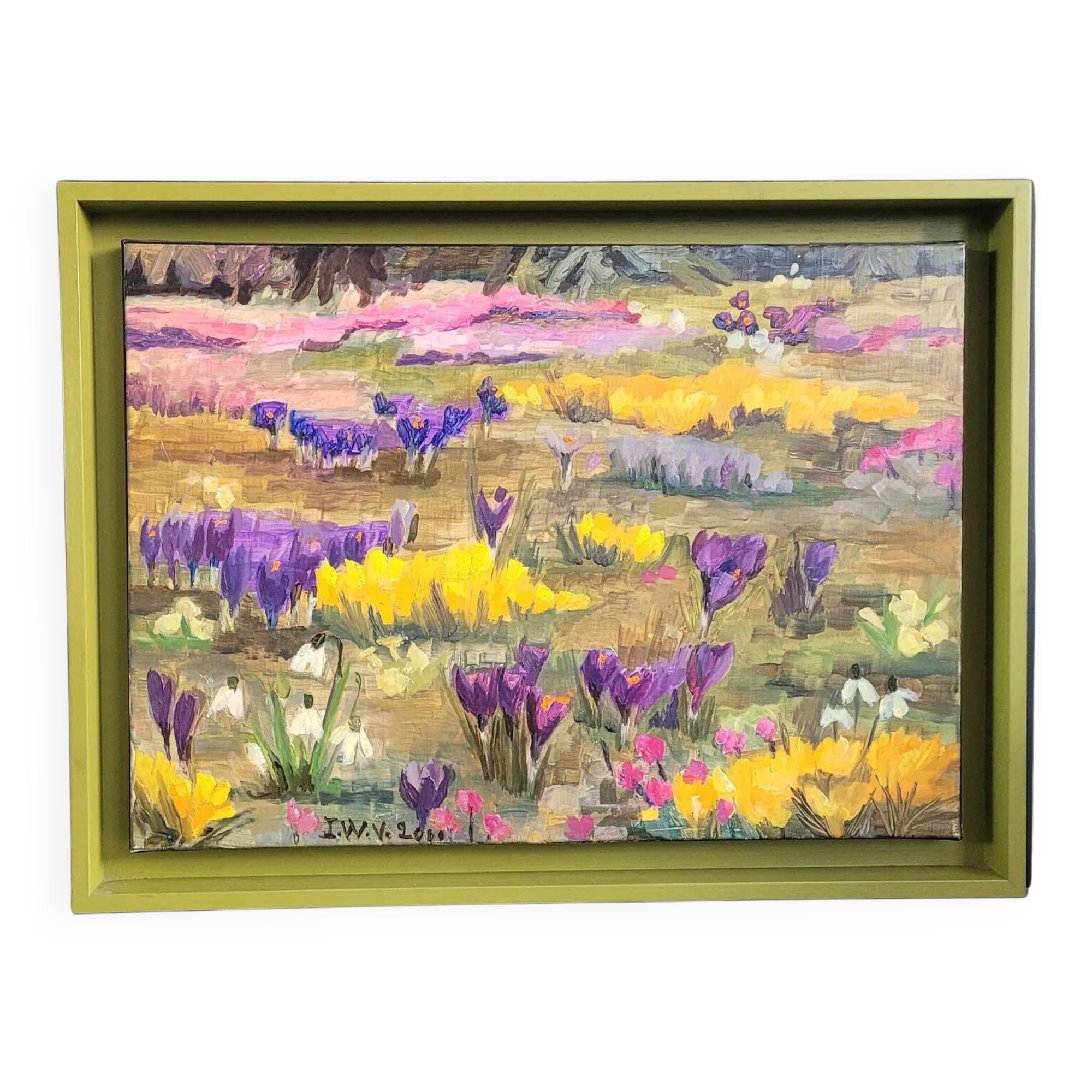 Table "Our Garden" by I. Wyss-Villard, 2000 - oil on canvas American frame