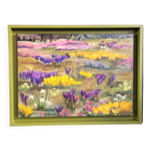 Tableau "Notre jardin" par I. Wyss-Villard, 2000 - huile sur toile cadre américain