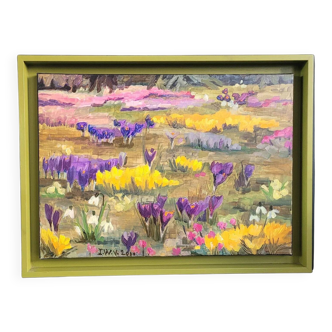 Table "Our Garden" by I. Wyss-Villard, 2000 - oil on canvas American frame