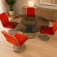 Dining table and 4 chairs in Rinaldi style, fully restored.