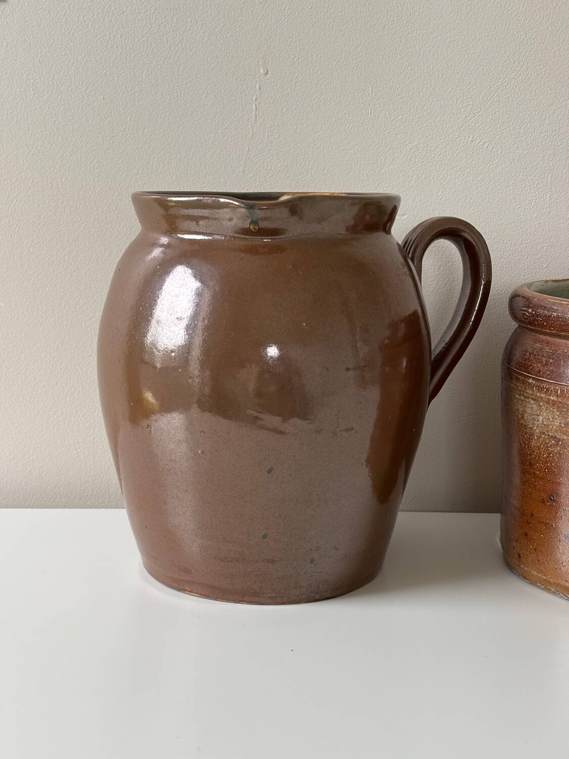 Old glazed stoneware pot
