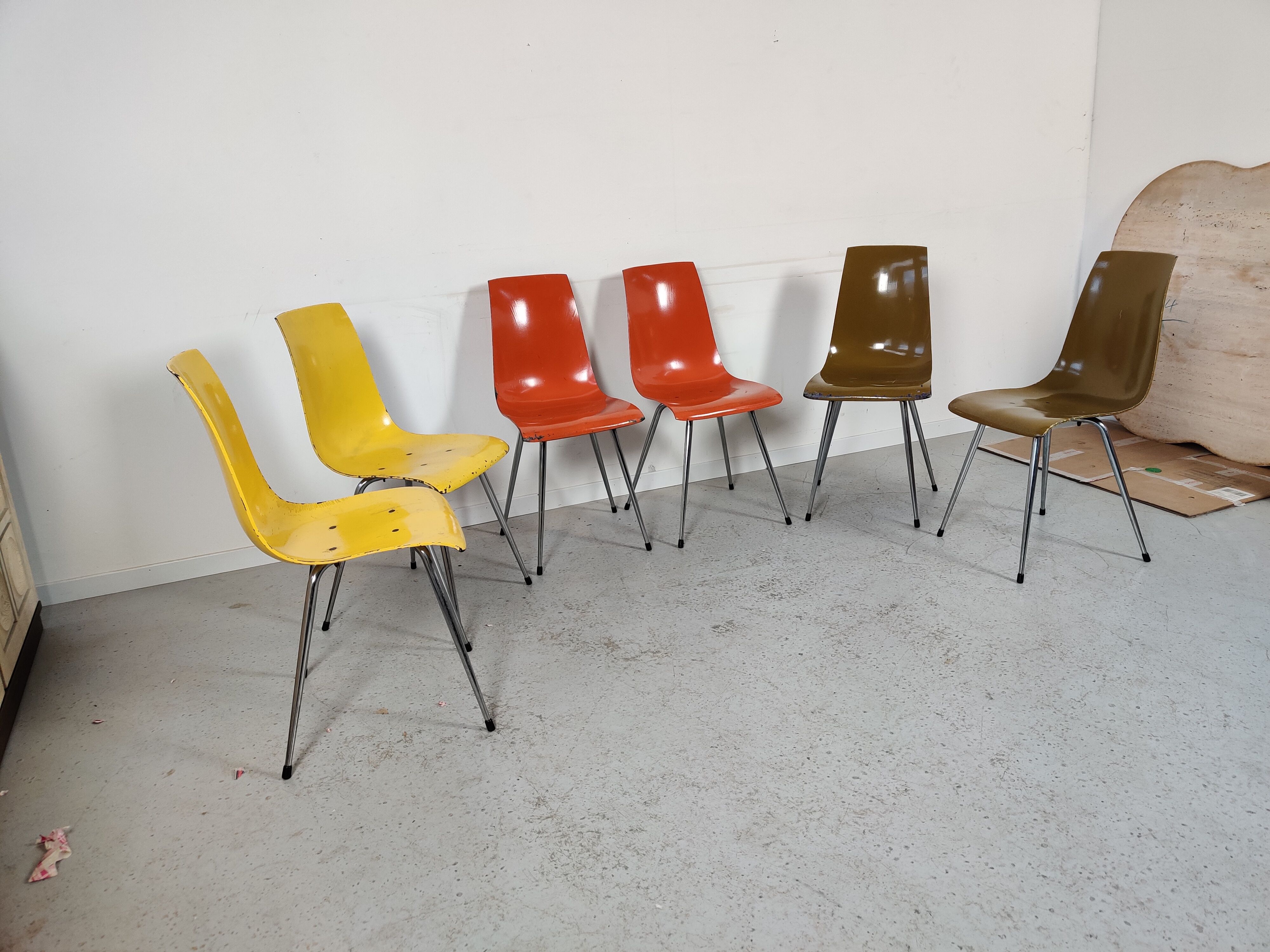 6 chairs pagholz vintage 70s