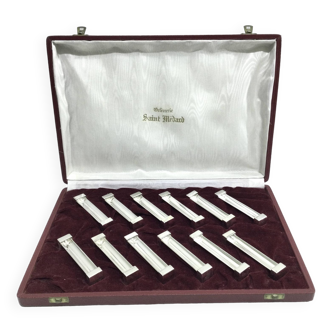 Saint Médard – 12 silver metal knife holders