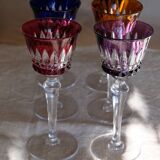 6 verres Baccarat Modèle Piccadilly en cristal doublé de couleurs