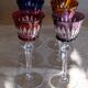 6 Baccarat glasses Piccadilly Model in colored crystal