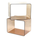 Pair of Vintage 70s Smoked Plexiglass Stands