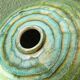 Glazed ceramic ball lamp base, green gradients.