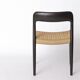 Niels Møller Model 75 Chair in Black Oak with Danish Cord, 1960s Vintage
