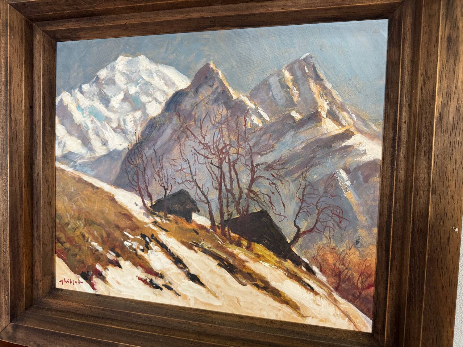 Marcel Wibault Winter Mountain Painting