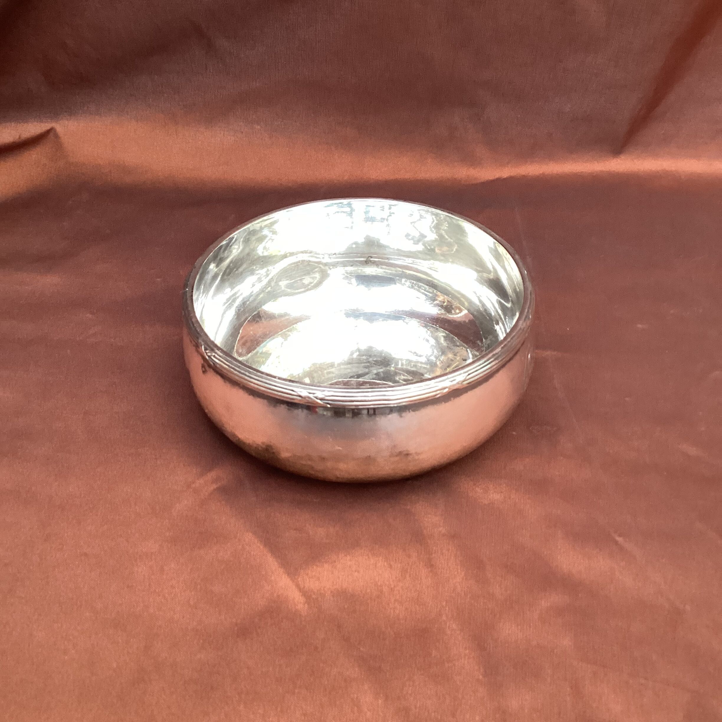Old white silver metal cup Christofle numbered dimension