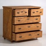 Antique stripped pine chest of drawers – Primitive European rustic furniture – circa 1920 #109