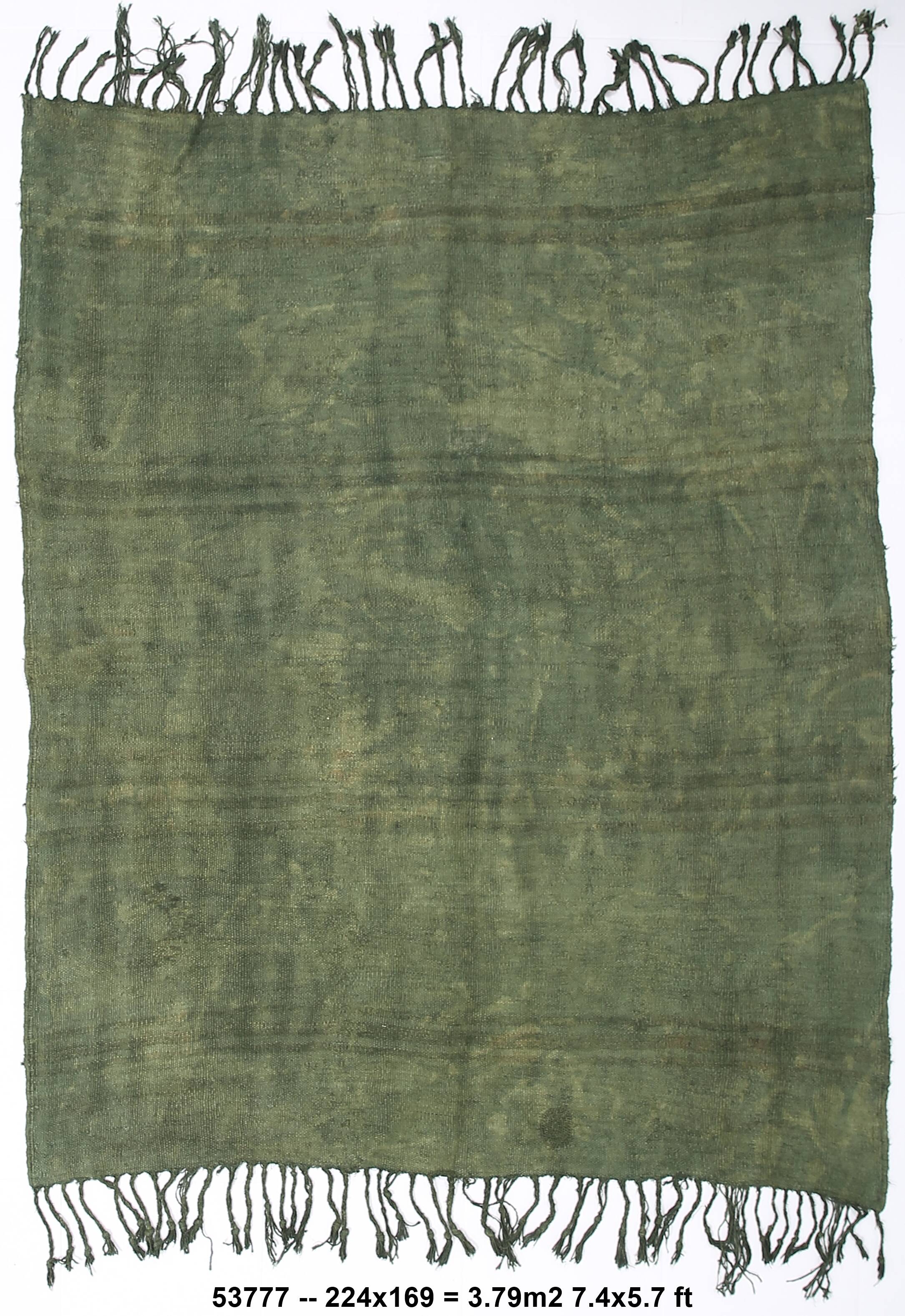 Tapis uni vert kaki esprit naturel bohème, 169x224 cm