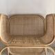 Amsterdam rattan armchair with U-shaped armrest, squared canework