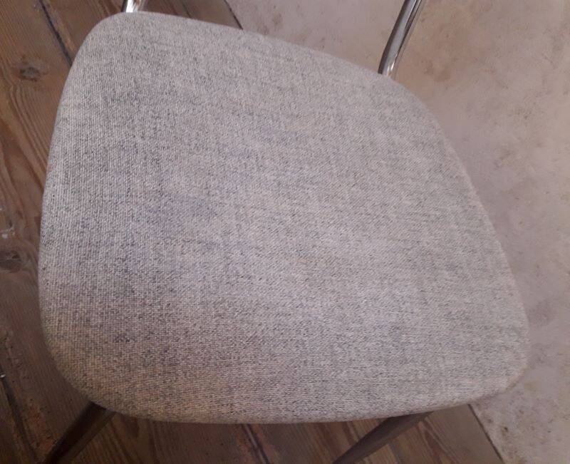 1950s chrome and fabric compass base chair