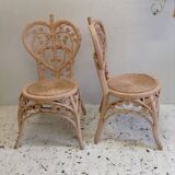 Pair of Peacock rattan chairs