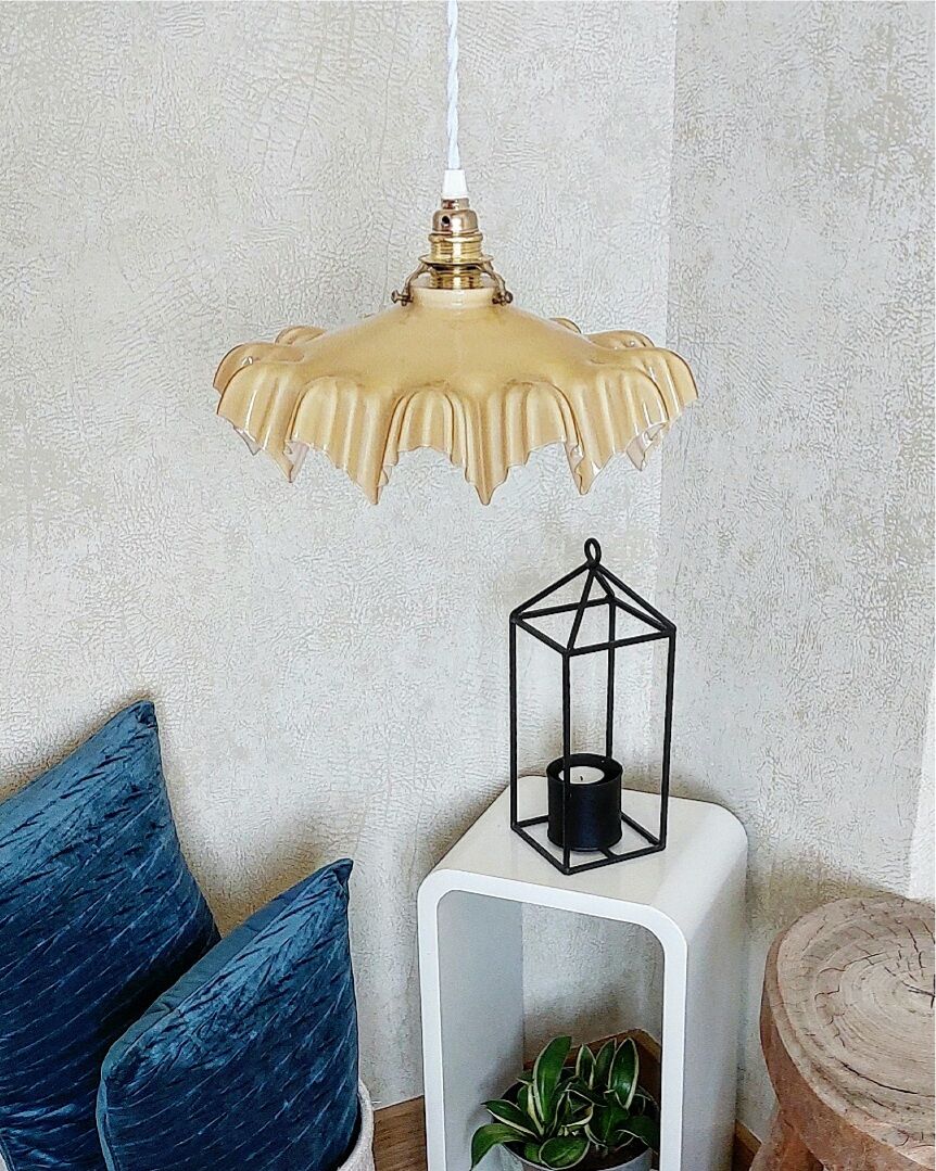Vintage opaline pendant lamp