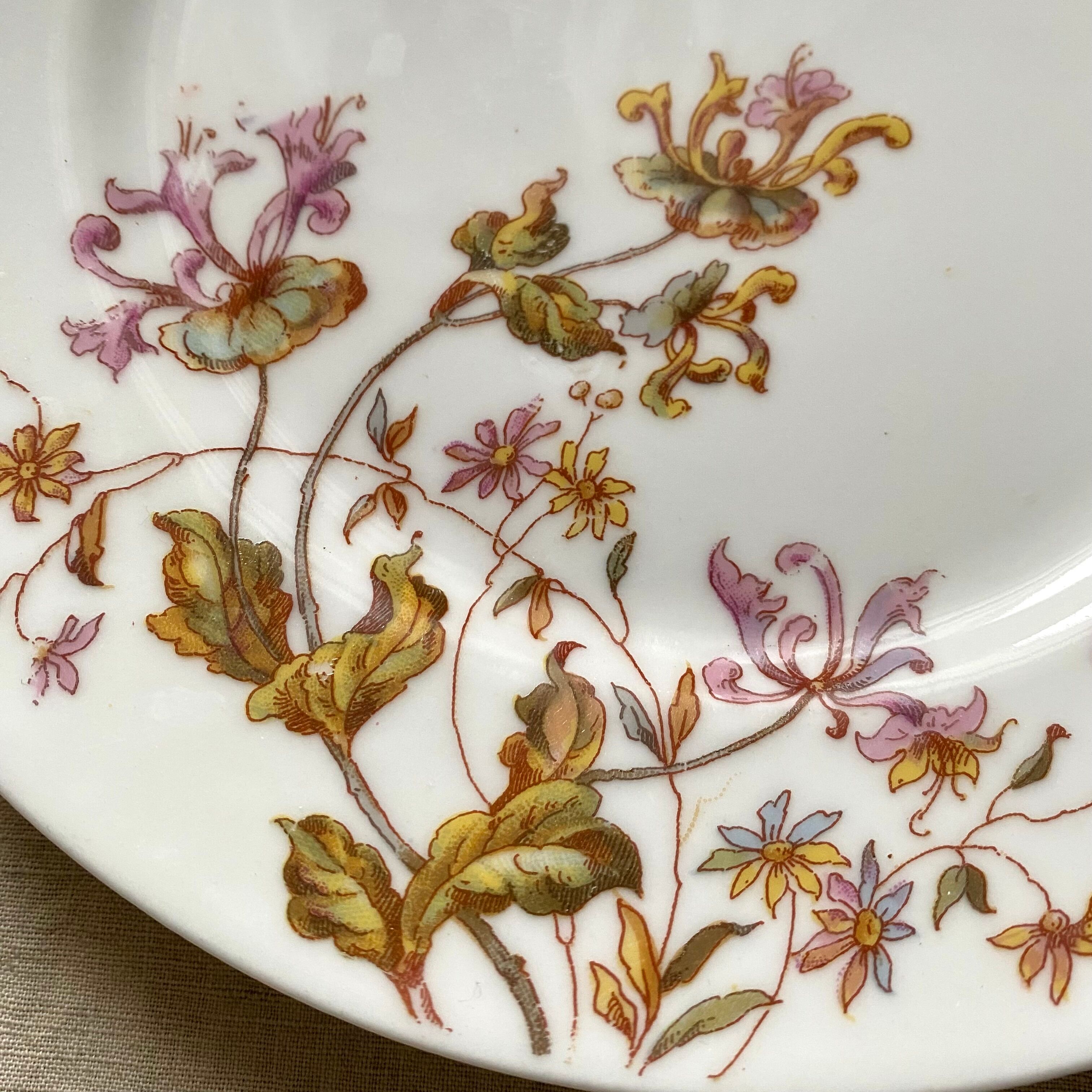 Floral porcelain dessert plates x14