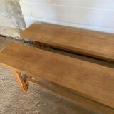 Pair of benches for rustic farmhouse table 1950