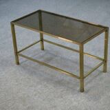 1950s brass and smoked glass coffee table