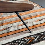 Teak and metal coffee table