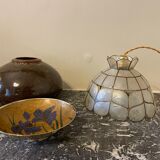 Suspension mother-of-pearl and brass diam 25 cm