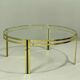 Table basse ronde vintage en laiton, années 1980