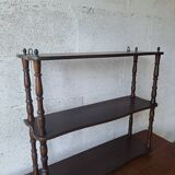 Vintage turned wood wall shelf
