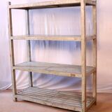 Burmese teak bookcase shelf with original ecru patina