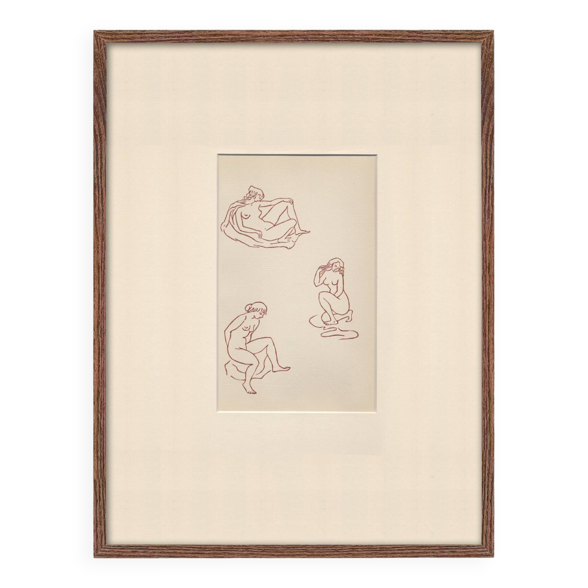 Gravure sur bois ancienne originale d'Aristide Maillol