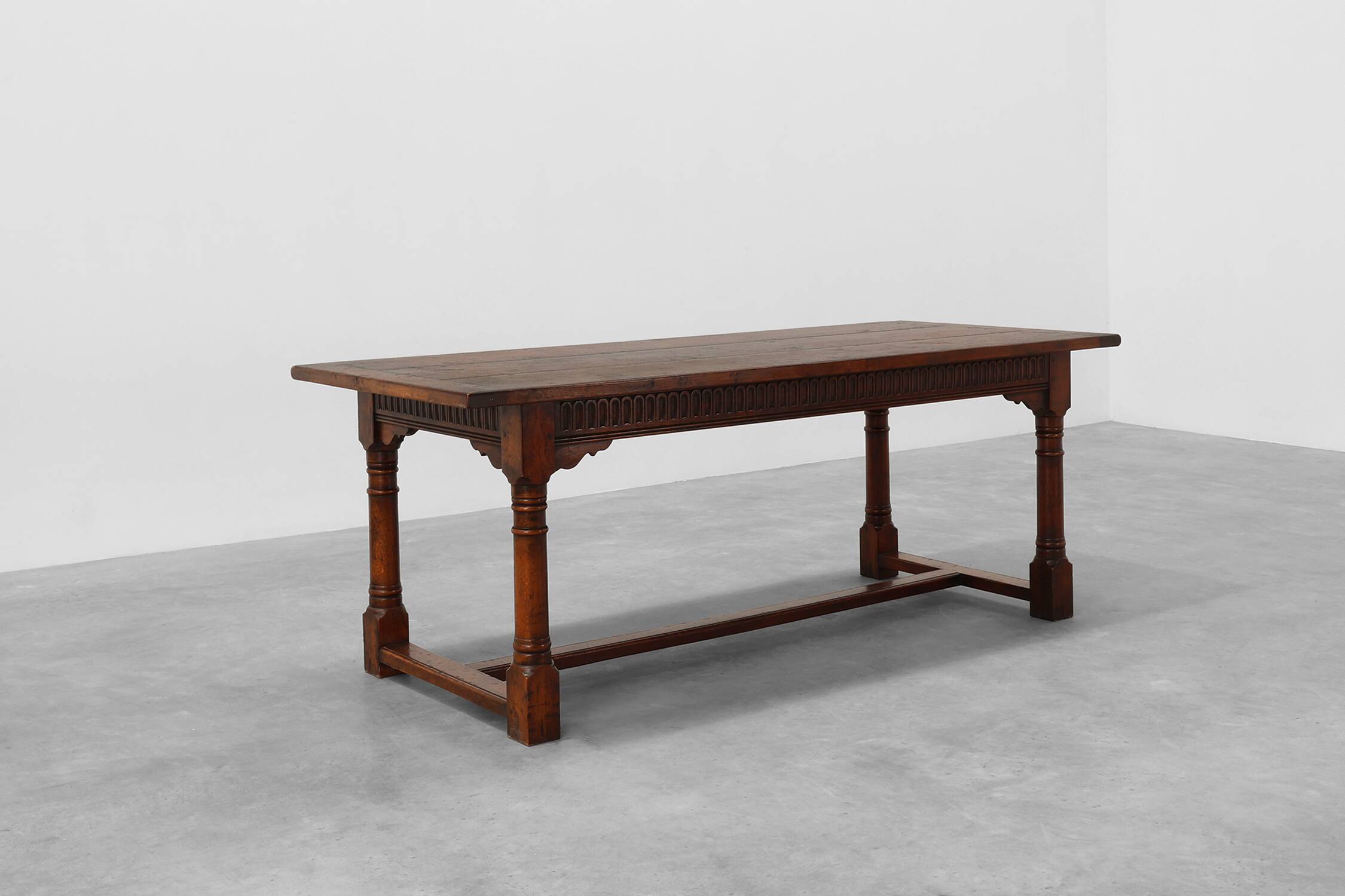 19th-Century French Provincial Oak Dining Table