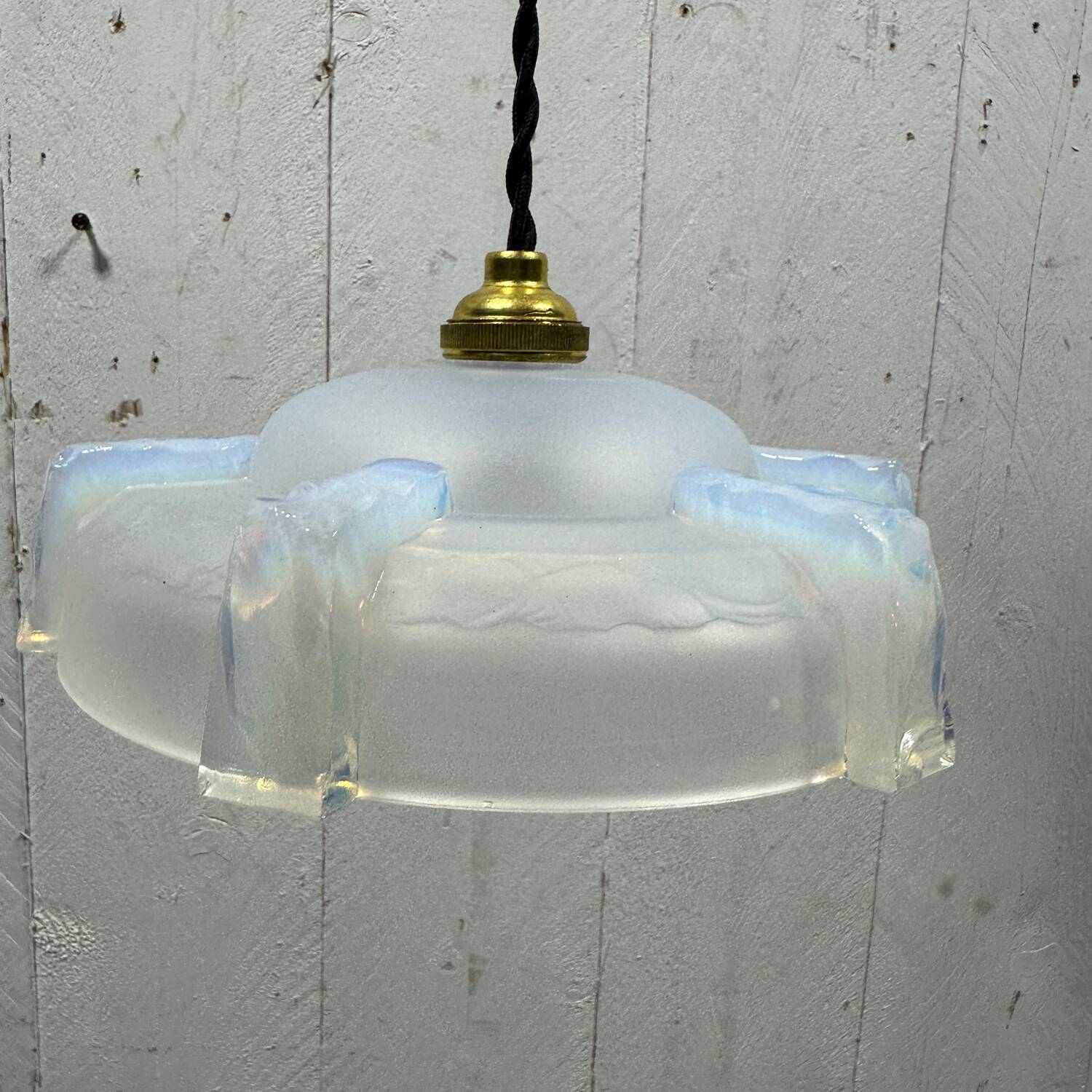 Milky white glass chandelier