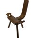 Vintage Spanish chair stool brutalist design wood
