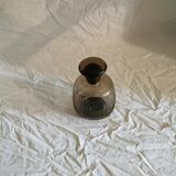Vintage carafe smoked glass engraved decoration