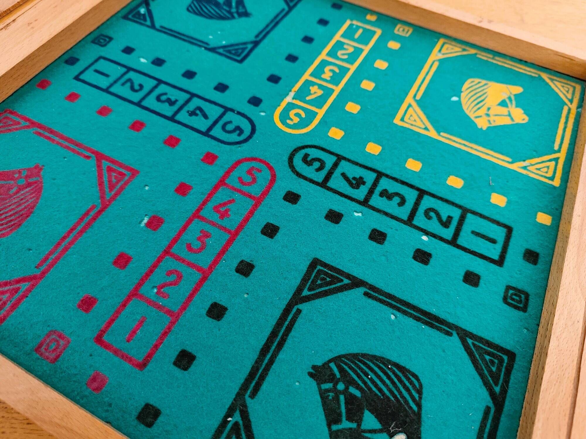Reversible vintage wooden game board