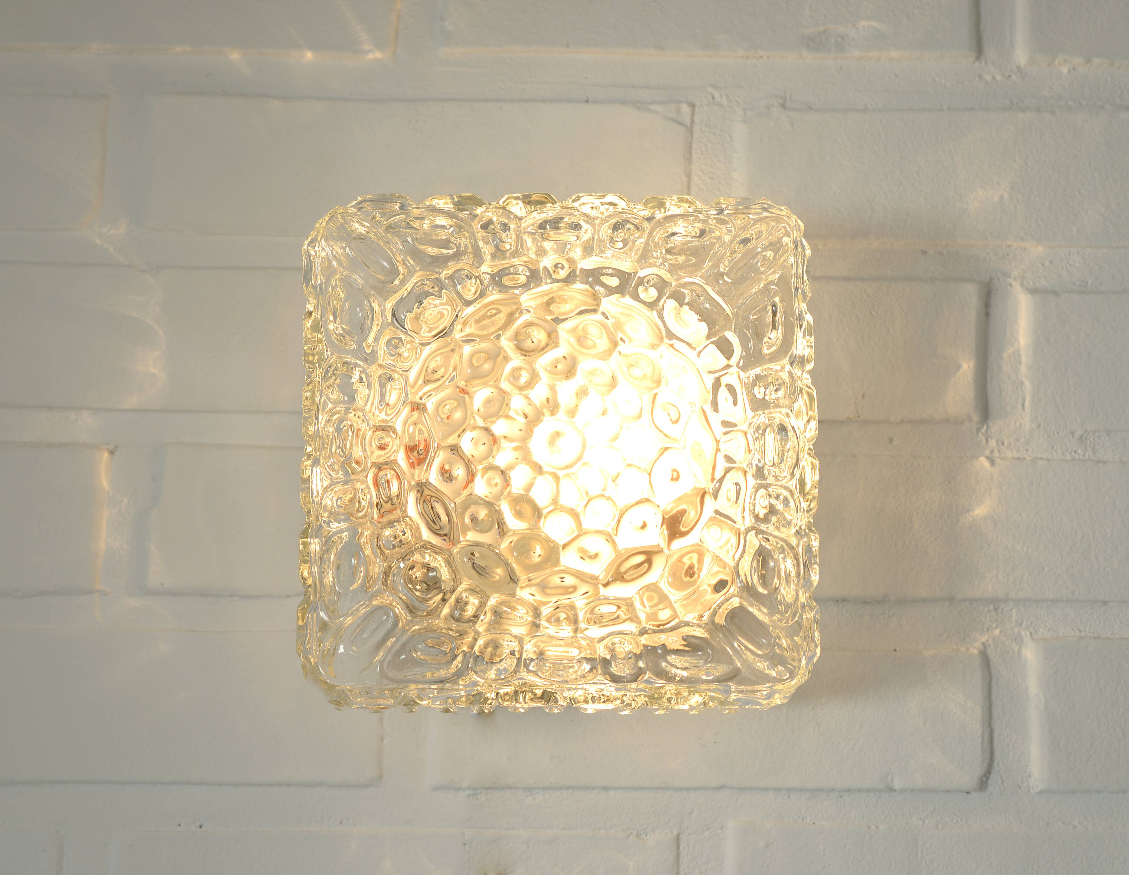 Vintage Wall Sconce / Bubble Glass / Mid Century Flush Mount Ceiling Light
