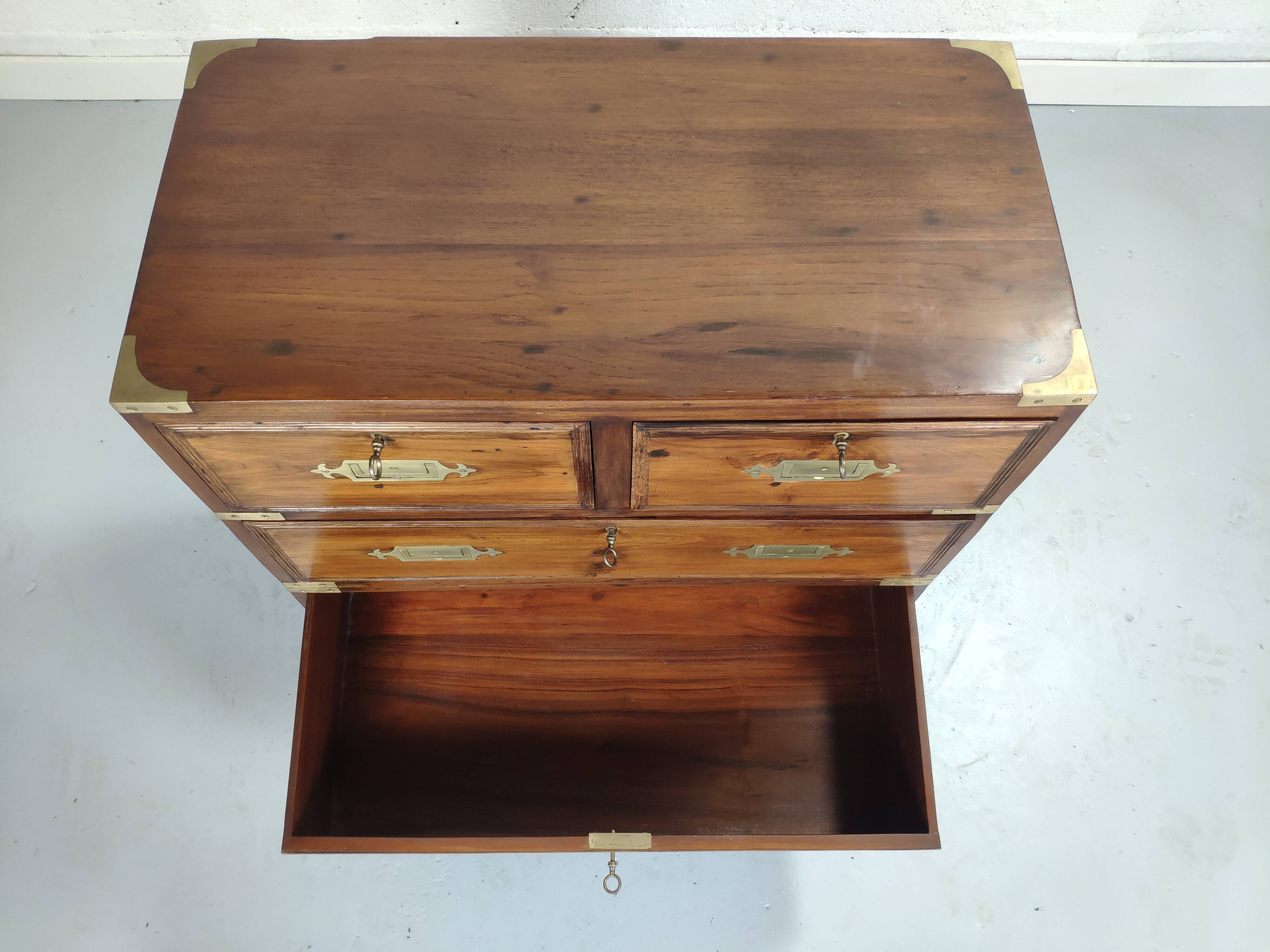 Commode de marine teck poignée laiton