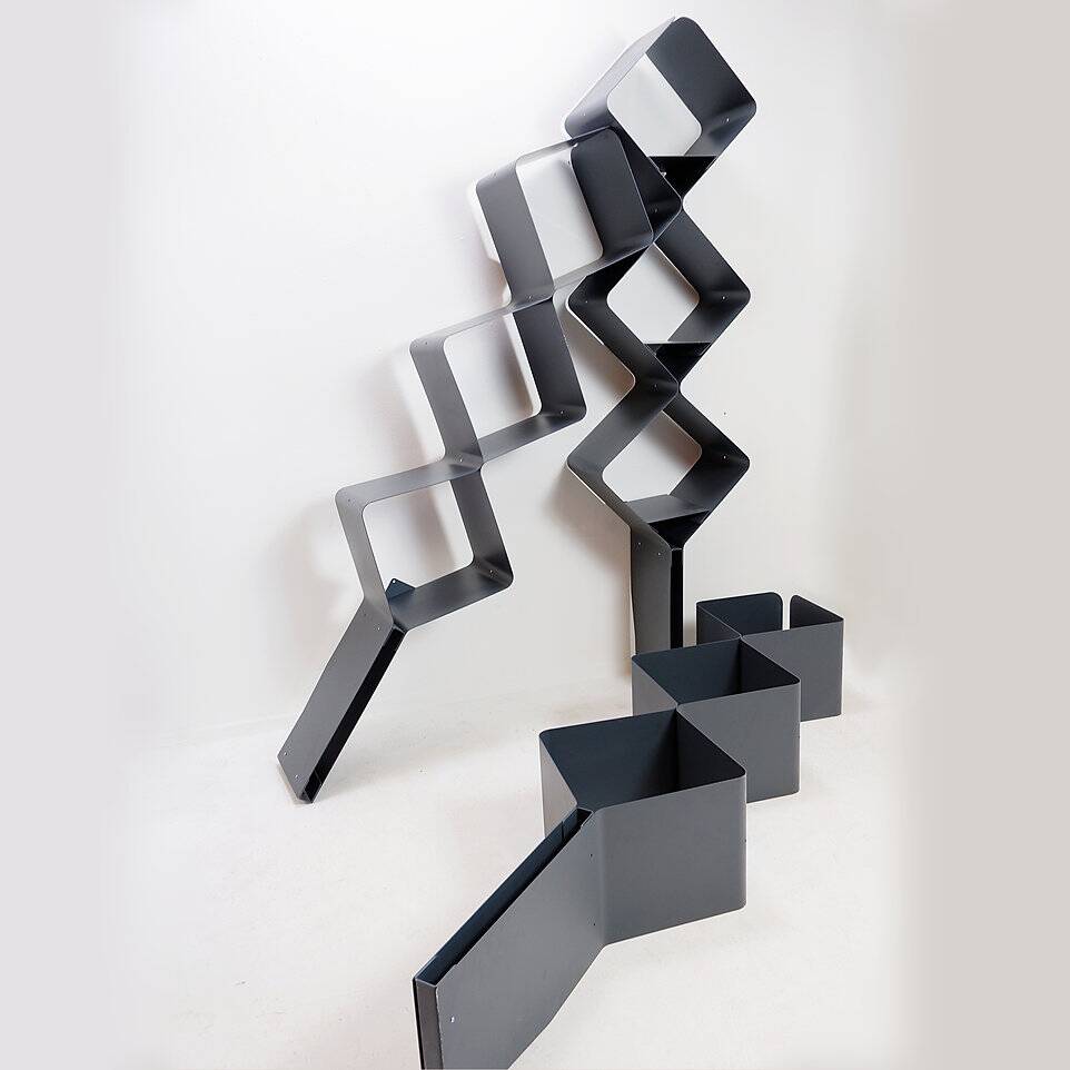 Honeycomb metal wall shelf