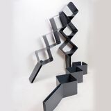 Honeycomb metal wall shelf