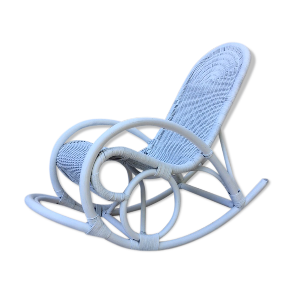 White vinyl rocking chair deals