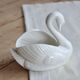 Vintage white porcelain swan cache-pot