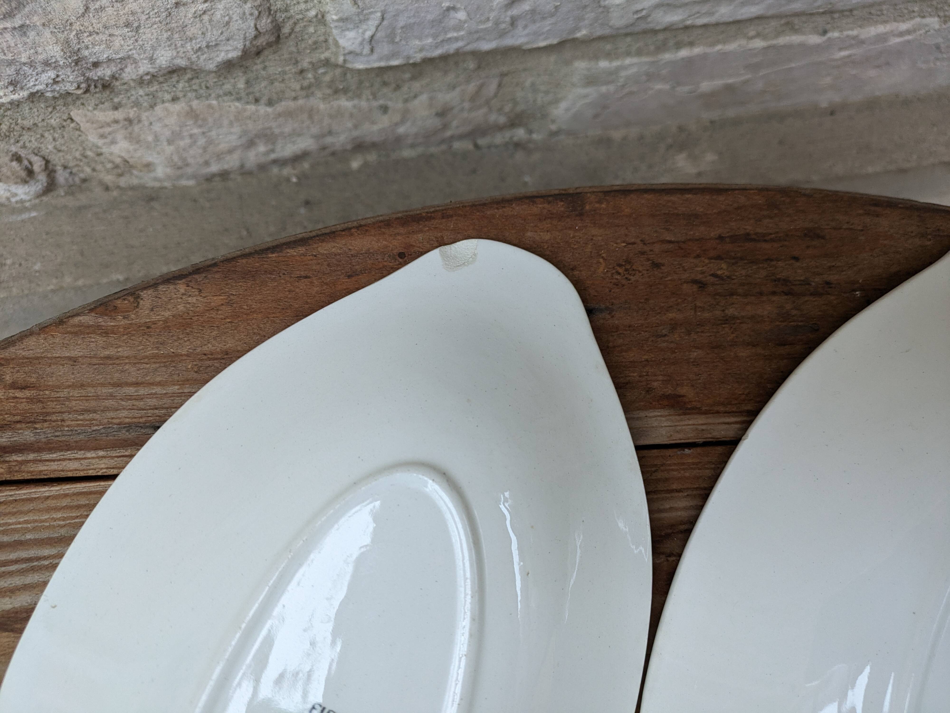 Lot of 2 old ceramic dishes Firminy Salins France